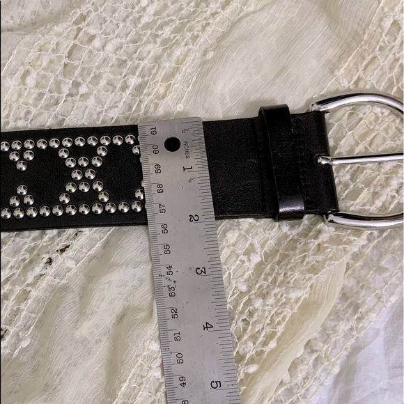 Chocolate Brown Leather Studded Statement Belt